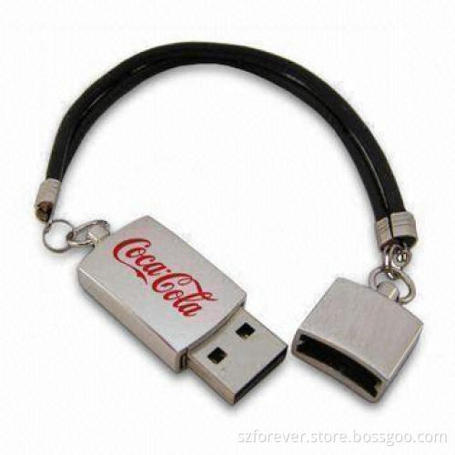 Bracelet-shaped USB Flash Drive with 512MB to 16GB Memory Capacity, Available in Various Colors